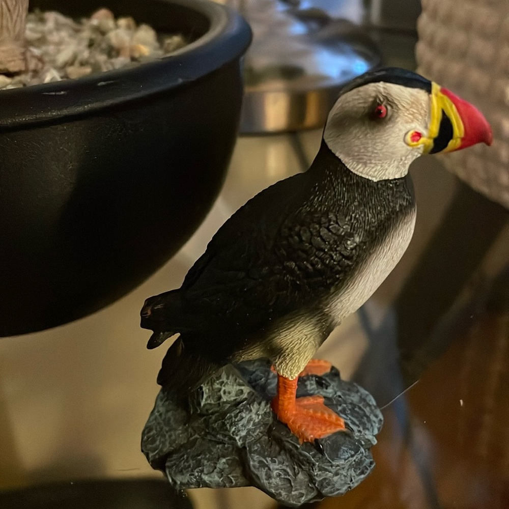 Colorful Puffin Bird Figurine